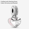 image:imagePANDORA Jewelry Mother and Daughter Hearts Dangle Compatible Moments  Sterling Silver Charm with Cubic Zirconia  Comes with Gift Box