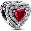 image:imagePANDORA Sparkling Red Leveled Heart Charm  Compatible with PANDORA Moments  Stunning Womens Jewelry  Gift for Her  Sterling Silver amp ManMade Crystal  With Gift Box