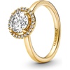image:imagePANDORA Sparkling Round Halo Ring  Statement or Promise Ring for Women  Gift for Her  Jewelry for Women Shine 14k Gold with Clear Cubic Zirconia  With Gift Box