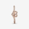 image:imagePANDORA Sparkling Wishbone Heart Ring  Stackable Ring for Women  Gift for Her with Clear Cubic Zirconia  With Gift BoxRose Gold