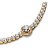 image:imagePANDORA Timeless Sparkling Halo Tennis Bracelet  14K Gold Plated Unique Metal Blend and Cubic Zirconia  Jewelry for Women  Includes Gift Box160 Centimeters
