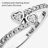 image:imagePANDORA Two Sparkling Hearts Ring  Sterling Silver Ring for Women  Gift for Her  Sterling Silver with Clear Cubic Zirconia  With Gift Box