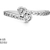 image:imagePANDORA Two Sparkling Hearts Ring  Sterling Silver Ring for Women  Gift for Her  Sterling Silver with Clear Cubic Zirconia  With Gift Box