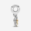 image:imagePANDORA TwoTone Happy Anniversary Dangle Charm  Compatible Moments  Jewelry for Women  Gift for Women  Sterling Silver Gold amp Cubic Zirconia  With Gift Box