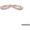 image:imagePANDORA Wish Sparkling Pink Ring  Rose Gold Ring for Women  Layering or Stackable Ring  Gift for Her  14k Rose with Pink Cubic Zirconia  With Gift Box