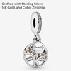 image:imagePandora Sparkling Family Tree Dangle  Compatible Moments  14K Gold amp Sterling Silver Charm with Cubic Zirconia  Gift with Gift Box