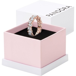 image:imagePANDORA Alternating Sparkling Band Ring  Rose Gold Ring for Women  Layering or Stackable Ring  Gift for Her  14k Rose with Cubic Zirconia  With Gift Box