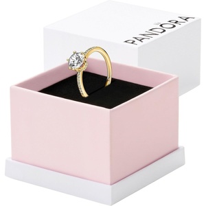 image:imagePANDORA Clear Sparkling Crown Solitaire Ring Shine 14k GoldPlated Ring for Women with Cubic Zirconia  Gift for Her  With Gift Box