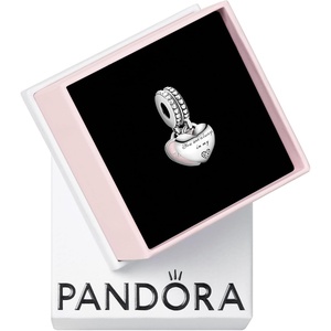 image:imagePANDORA Jewelry Mother and Daughter Hearts Dangle Compatible Moments  Sterling Silver Charm with Cubic Zirconia  Comes with Gift Box