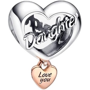 image:imagePANDORA Love You Daughter Heart Charm  Bracelet Charm for PANDORA Moments Bracelets  Stunning Womens Jewelry  Gift for Women in Your Life  14k Rose Gold amp Sterling Silver  With Gift Box