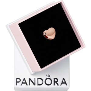 image:imagePANDORA Moments Engravable Heart Charm  Jewelry for Women  Includes Gift Box14k rose goldplated unique metal blend