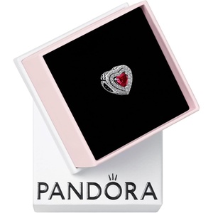 image:imagePANDORA Sparkling Red Leveled Heart Charm  Compatible with PANDORA Moments  Stunning Womens Jewelry  Gift for Her  Sterling Silver amp ManMade Crystal  With Gift Box