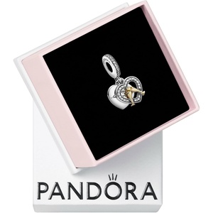 image:imagePANDORA TwoTone Happy Anniversary Dangle Charm  Compatible Moments  Jewelry for Women  Gift for Women  Sterling Silver Gold amp Cubic Zirconia  With Gift Box