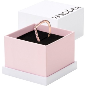 image:imagePANDORA Wish Sparkling Pink Ring  Rose Gold Ring for Women  Layering or Stackable Ring  Gift for Her  14k Rose with Pink Cubic Zirconia  With Gift Box