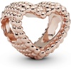 image:imagePANDORA Beaded Open Heart Charm  Bracelet Charm for PANDORA Moments Bracelets  14k Rose Gold  Gift for Her  Jewelry for Women with Gift Box