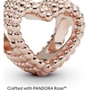 image:imagePANDORA Beaded Open Heart Charm  Bracelet Charm for PANDORA Moments Bracelets  14k Rose Gold  Gift for Her  Jewelry for Women with Gift Box