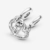 image:imagePANDORA Linked Sister Hearts Split Dangle Charm  Compatible with PANDORA Moments  Jewelry for Women  Gift for Her  Made with Sterling Silver amp Cubic Zirconia  With Gift Box