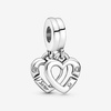 image:imagePANDORA Linked Sister Hearts Split Dangle Charm  Compatible with PANDORA Moments  Jewelry for Women  Gift for Her  Made with Sterling Silver amp Cubic Zirconia  With Gift Box