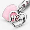image:imagePANDORA Mom Script Heart Dangle Charm  Gift for Her  Compatible with PANDORA Moments  Sterling Silver with Cubic Zirconia amp Enamel  With Gift Box