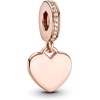 image:imagePANDORA Moments Engravable Heart Tag Dangle Charm  14K Rose GoldPlated Charm with Clear Cubic Zirconia  Jewelry for Women  Includes Gift Box