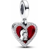 image:imagePANDORA Moments Red Heart amp Keyhole Double Dangle Charm  Sterling Silver Charm with Cubic Zirconia amp Red Enamel  Jewelry for Women  Includes Gift Box