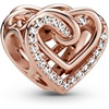 image:imagePANDORA Sparkling Entwined Hearts Charm  Gift for Her  Compatible Moments Rose with Cubic Zirconia  With Gift Box