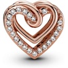 image:imagePANDORA Sparkling Entwined Hearts Charm  Gift for Her  Compatible Moments Rose with Cubic Zirconia  With Gift Box