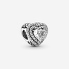 image:imagePANDORA Sparkling Leveled Hearts Charm  Gift for Her  Compatible Moments  Sterling Silver with Cubic Zirconia  With Gift Box
