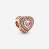 image:imagePANDORA Sparkling Levelled Heart Charm  Gift for Her  Compatible Moments Rose with Cubic Zirconia amp ManMade Crystal  With Gift Box