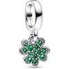 image:imagePandora Four Leaf Clover Dangle Charm  Gift for Her  Sterling Silver with ManMade Crystals  with Present Box
