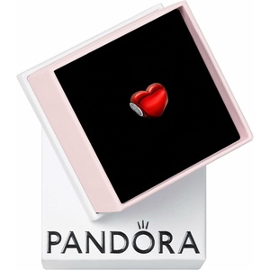 image:imagePANDORA Moments Metallic Red Heart Charm  Sterling Silver Charm with Enamel  Jewelry for Women  Includes Gift Box
