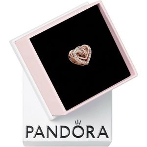 image:imagePANDORA Sparkling Entwined Hearts Charm  Gift for Her  Compatible Moments Rose with Cubic Zirconia  With Gift Box