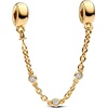 image:imagePANDORA Triple Clear Stone Safety Chain  14k Gold Plating amp Cubic Zirconia Compatible with PANDORA Moments Jewelry for Women with Gift Box