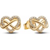 image:imagePANDORA Moments Sparkling Infinity Heart Stud Earrings  14K GoldPlated Earrings with Cubic Zirconia  Jewelry for Women  Includes Gift Box