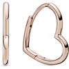image:imagePANDORA Asymmetrical Heart Hoop Earrings  Minimalist Hoop Earrings  Stunning Womens Earrings  Gift for Her  14k Rose Gold  With Gift Box