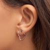 image:imagePANDORA Asymmetrical Heart Hoop Earrings  Minimalist Hoop Earrings  Stunning Womens Earrings  Gift for Her  14k Rose Gold  With Gift Box