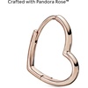 image:imagePANDORA Asymmetrical Heart Hoop Earrings  Minimalist Hoop Earrings  Stunning Womens Earrings  Gift for Her  14k Rose Gold  With Gift Box