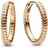 image:imagePANDORA Moments Small Charm Hoop Earrings  Compatible with PANDORA Moments Charms  Gift for Her  14k Gold Plated Snake Chain Charm Earrings for Women  With Gift Box  18 mm