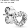 image:imagePANDORA Open Heart Stud Earrings  Gift for Her  Sterling Silver with Cubic Zirconia  With Gift Box