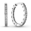 image:imagePANDORA Sparkle and PANDORA Logo Hoop Earrings  Stunning Womens Earrings  Gift for Her  Sterling Silver amp Cubic Zirconia  With Gift Box  24 mm