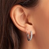 image:imagePANDORA Sparkle and PANDORA Logo Hoop Earrings  Stunning Womens Earrings  Gift for Her  Sterling Silver amp Cubic Zirconia  With Gift Box  24 mm