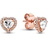 image:imagePANDORA Sparkling Elevated Heart Stud Earrings  Stackable Earrings for Women  Gift for Her  14k Rose Gold amp Cubic Zirconia  With Gift Box