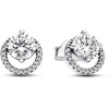 image:imagePANDORA TImeless Sparkling Round Halo Stud Earrings  Sterling Silver Earrings with Cubic Zirconia  Jewelry for Women  Includes Gift Box