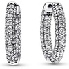 image:imagePANDORA Timeless Pav SingleRow Hoop Earrings  Gift for Her  Sterling Silver Hoop Earrings with Cubic Zirconia for Women  With Gift Box