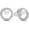 image:imagePANDORA Timeless Treated Freshwater Cultured Pearl amp Pav Halo Stud Earrings  Sterling Silver Earrings with Treated Freshwater Cultured Pearl amp Cubic Zirconia  Jewelry for Women  Includes Gift Box