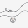 image:imagePANDORA Treated Freshwater Cultured Pearl amp Pav Collier Necklace  Sterling Silver Necklace with Treated Freshwater Cultured Pearl amp Cubic Zirconia  Jewelry for Women  Includes Gift Box  177