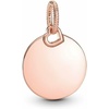 image:imagePANDORA Engravable Round Tag Pendant  14K Rose GoldPlated Engravable Pendant for Women  PANDORA Moments Jewelry  Gift for Women  Includes Gift Box