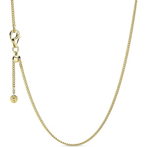 image:imagePANDORA Curb Chain Necklace  Compatible Moments Charms  Gift for Her  14k Gold Plated  Jewelry for Women  With Gift Box  236