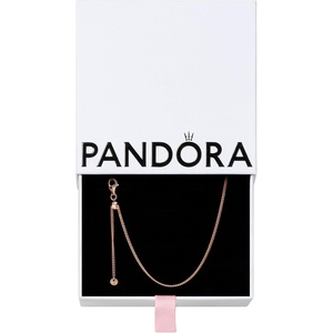image:imagePANDORA Curb Chain Necklace  Compatible with PANDORA Moments Charms  Gift for Her  14k Rose Gold Plated  Jewelry for Women with Gift Box  236