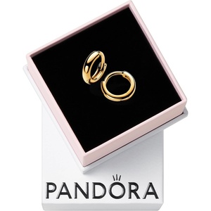 image:imagePANDORA Essence Round Huggie Hoop Earrings  14k GoldPlated Earrings  Gift for Women  Includes Gift Box